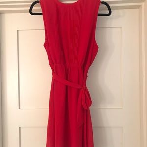 Tie waist red dress
